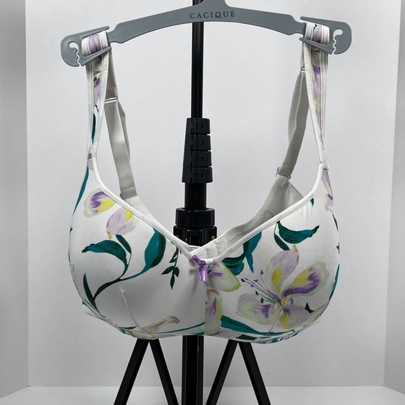 Cacique Smooth Balconette 38DDD White Lily Floral Print‎ - Picture 8 of 11